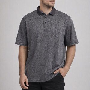 Callaway Black and Gray Patterned Polo Shirt